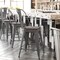 Flash Furniture Clear Coat Metal Counter Stool & Gray Poly Seat XU-DG-TP001B-24-PL1G-GG - alternate 1